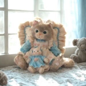 Calico Kittens Figurine with Doll | Friends Are Cuddles of Love VTG